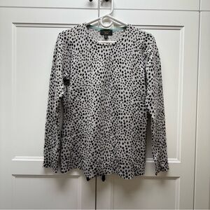 Cashmere Charter Club Spotted Black and White Cashmere Top
